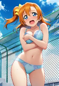 屋上で下着を露出させられる高坂穂乃果