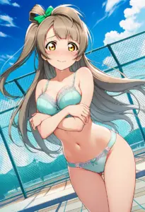 屋上で下着を露出させられる南ことり