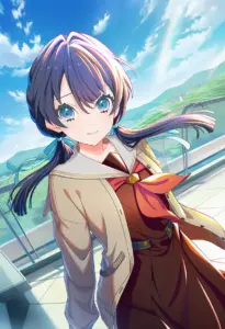 屋上にいる冬服姿の村野さやか