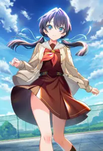 屋上にいる冬服姿の村野さやか