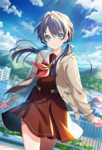 屋上にいる冬服姿の村野さやか
