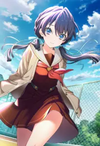 屋上にいる冬服姿の村野さやか