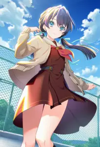 屋上にいる冬服姿の村野さやか