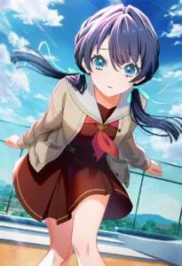 屋上にいる冬服姿の村野さやか