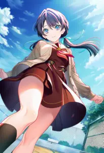 屋上にいる冬服姿の村野さやか