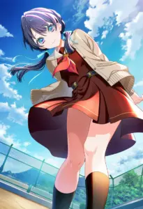 屋上にいる冬服姿の村野さやか