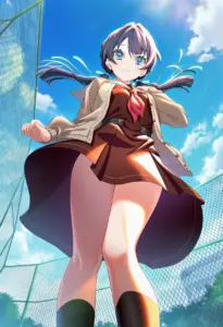 屋上にいる冬服姿の村野さやか