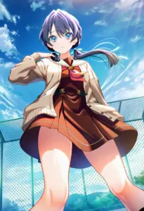 屋上にいる冬服姿の村野さやか
