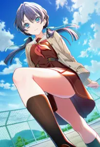 屋上にいる冬服姿の村野さやか