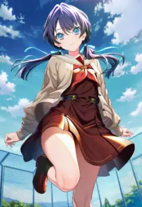 屋上にいる冬服姿の村野さやか