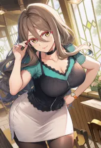 カフェ店内にいる私服姿の中原ミズキ