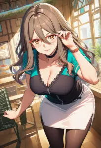 カフェ店内にいる私服姿の中原ミズキ