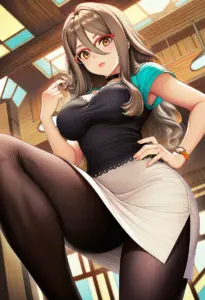カフェ店内にいる私服姿の中原ミズキ