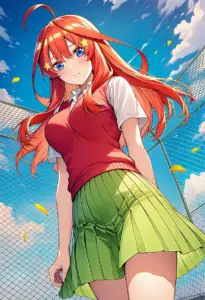 屋上にいる夏服姿の中野五月