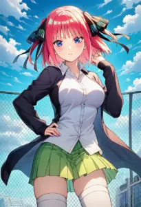 屋上にいる夏服姿の中野二乃
