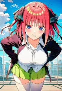 屋上にいる夏服姿の中野二乃