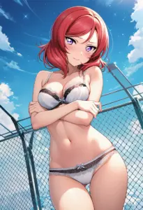 屋上で下着を露出させられる西木野真姫