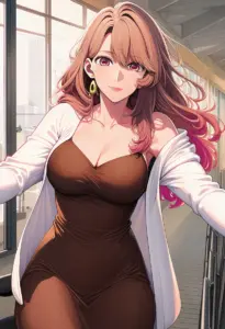 オフィスにいる私服姿の斉藤ミヤコ