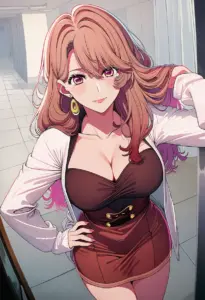 オフィスにいる私服姿の斉藤ミヤコ