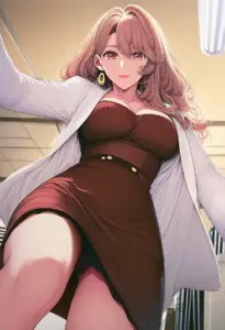 オフィスにいる私服姿の斉藤ミヤコ