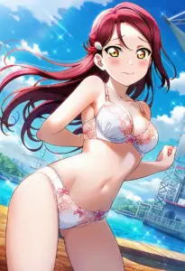 海辺で下着を露出させられる桜内梨子