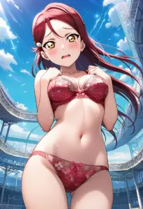 海辺で下着を露出させられる桜内梨子