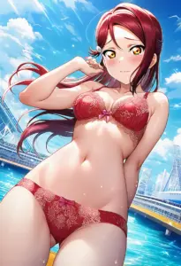海辺で下着を露出させられる桜内梨子