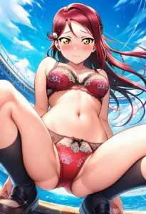海辺で下着を露出させられる桜内梨子