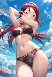 海辺で下着を露出させられる桜内梨子