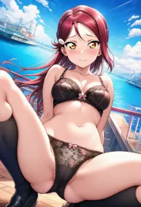 海辺で下着を露出させられる桜内梨子