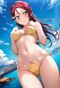 海辺で下着を露出させられる桜内梨子