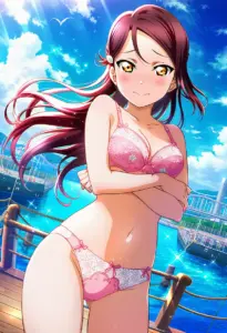 海辺で下着を露出させられる桜内梨子