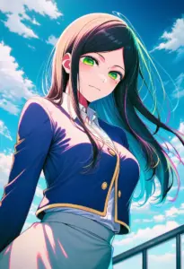 屋上にいる制服姿の不知火フリル