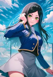 屋上にいる制服姿の不知火フリル