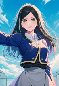 屋上にいる制服姿の不知火フリル