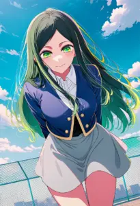 屋上にいる制服姿の不知火フリル