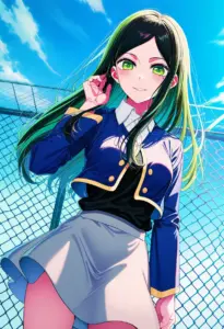 屋上にいる制服姿の不知火フリル