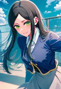 屋上にいる制服姿の不知火フリル
