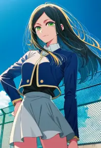屋上にいる制服姿の不知火フリル