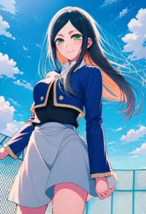 屋上にいる制服姿の不知火フリル