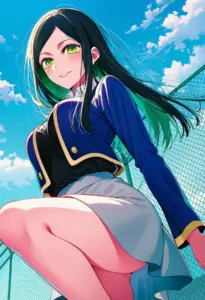 屋上にいる制服姿の不知火フリル