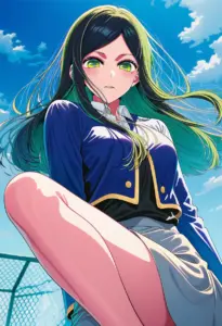 屋上にいる制服姿の不知火フリル