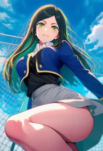 屋上にいる制服姿の不知火フリル