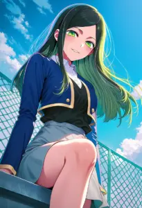 屋上にいる制服姿の不知火フリル