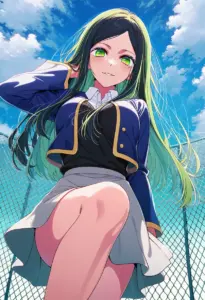 屋上にいる制服姿の不知火フリル