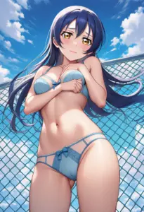 屋上で下着を露出させられる園田海未