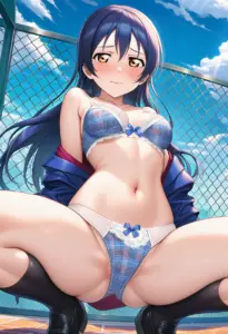 屋上で下着を露出させられる園田海未