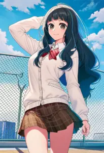 屋上にいる制服姿の鷲見ゆき