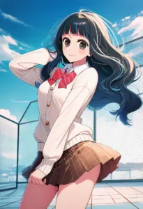 屋上にいる制服姿の鷲見ゆき