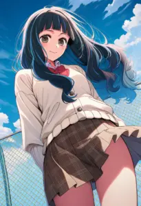 屋上にいる制服姿の鷲見ゆき